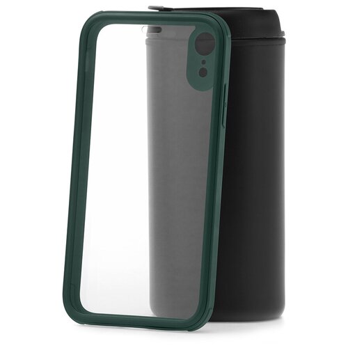фото Чехол на айфон xr kruche flexible side frame dark green кruче
