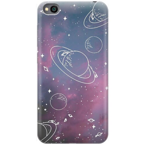 фото Re:pa накладка transparent для xiaomi redmi go с принтом "космос на закатном небе"