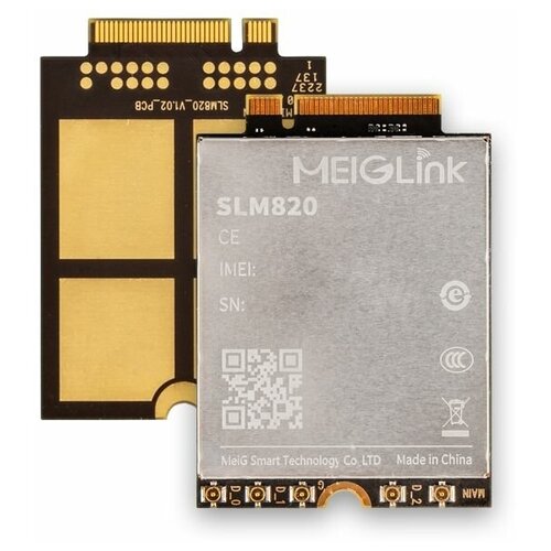 Модем 4G/LTE cat.12 m.2 MEIGLink SLM820 simcom sim7906e sim7906e pcie lte cat6 мини модуль pcie lte hspa wcdma gnss dl 2ca b1 b3 b5 b7 b8 b20 b28 b32 b38 b39 b40 b41