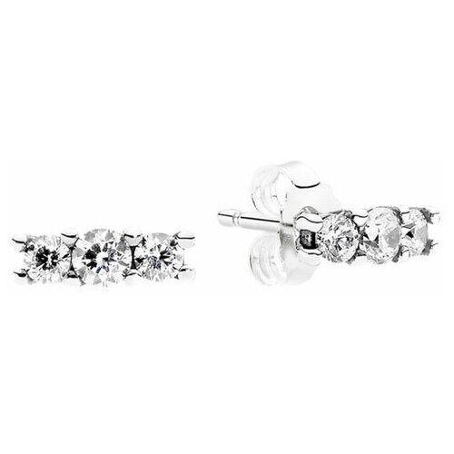 Серебряные серьги пусеты-гвоздики PANDORA 290725CZ с кубическим цирконием