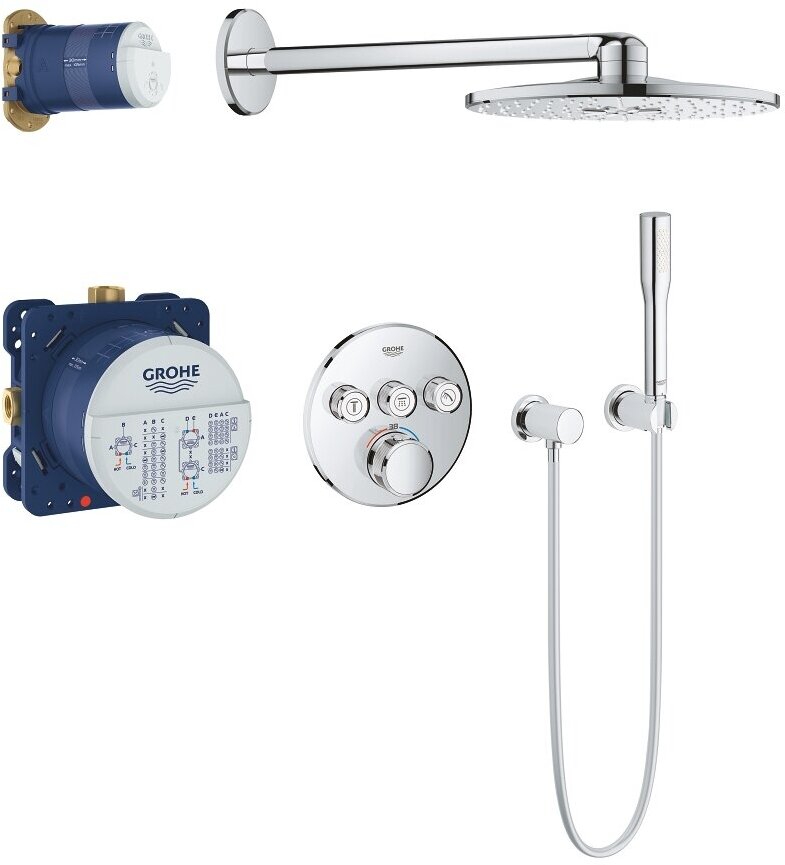 Набор для комплектации душа, GROHE Rainshower SmartActive 310, хром (34705000)