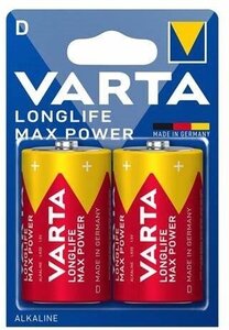 Батарейка VARTA LONGLIFE Max Power D, 2 шт.