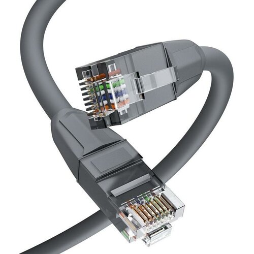 GCR Патч-корд прямой 2.0m LSZH UTP кат.6, серый, 24 AWG, литой без фиксатора, ethernet high speed, RJ45, T568B, GCR-52750