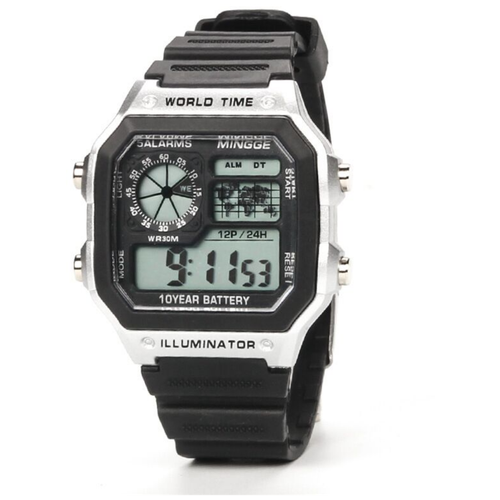 Наручные часы мужские электронные светящиеся в стиле милитари водостойкие, серебряный часы наручные мужские электронные светодиодные цифровые брендовые люксовые известные спортивные в стиле милитари