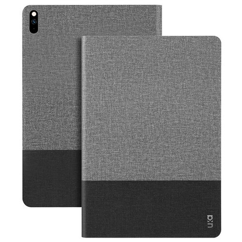 Чехол-книжка MyPads для Huawei MatePad WiFi/ LTE 10.4 (BAH3-W09 / L09) водоотталкивающий с мульти-подставкой на жесткой металлической основе серый с черной полосой