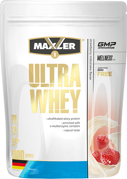 MAXLER EU Ultra Whey (Пакет) 900 г (Strawberry Milkshake Flavor)