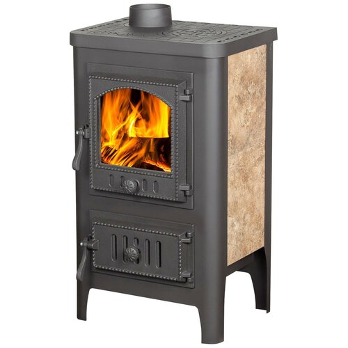 Печь-камин Бавария Оптима чугун с плитой