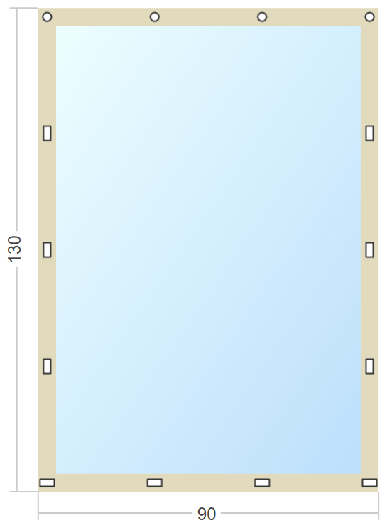 Мягкое окно Софтокна 90х130 см съемное, Скоба-ремешок, Прозрачная пленка 0,7мм, Бежевая окантовка, Комплект для установки - фотография № 3