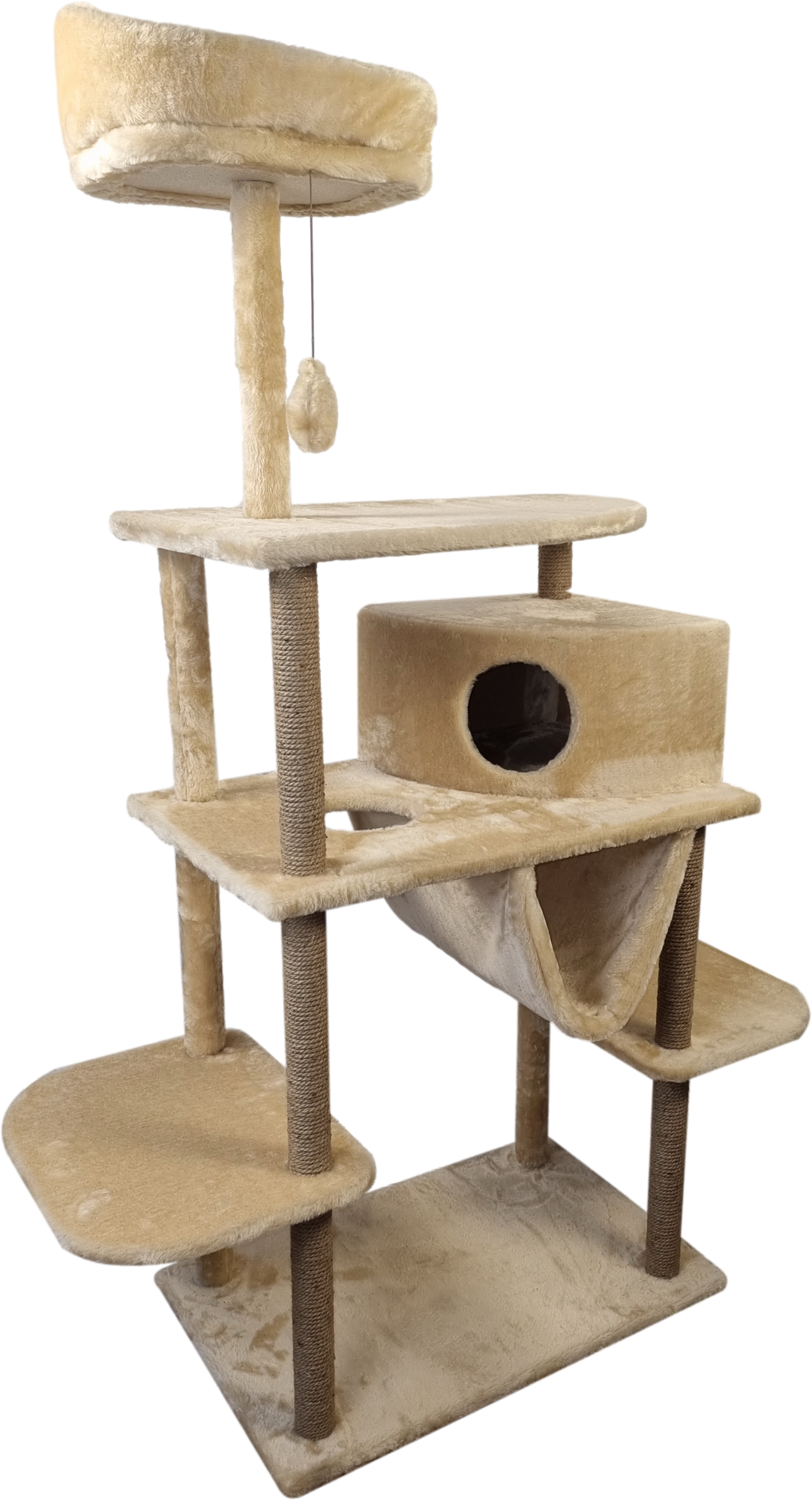 Большой домик для кошки с домиком, гамаком и когтеточками: "Анфиса". Высота 185см. - фотография № 4