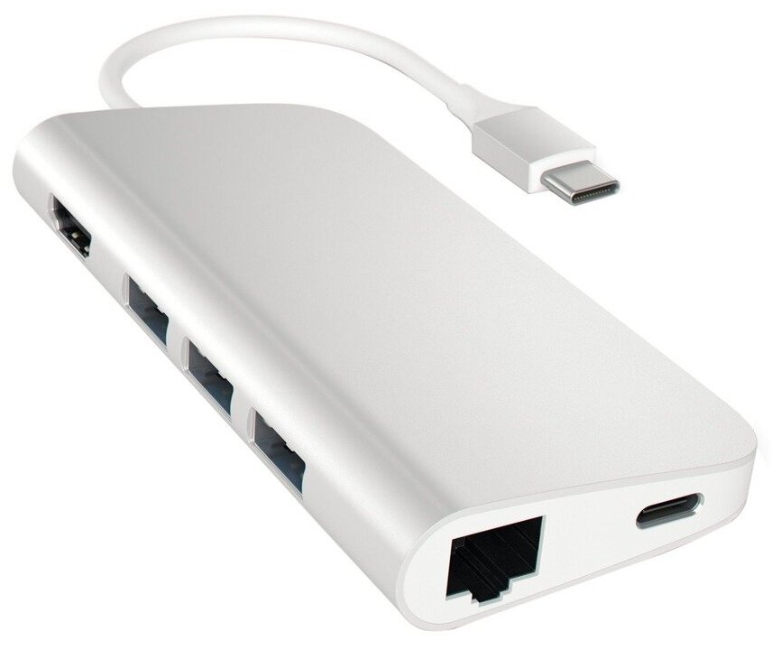 USB разветвитель Satechi Aluminum Pro Hub для Macbook Pro (USB-C) Silver