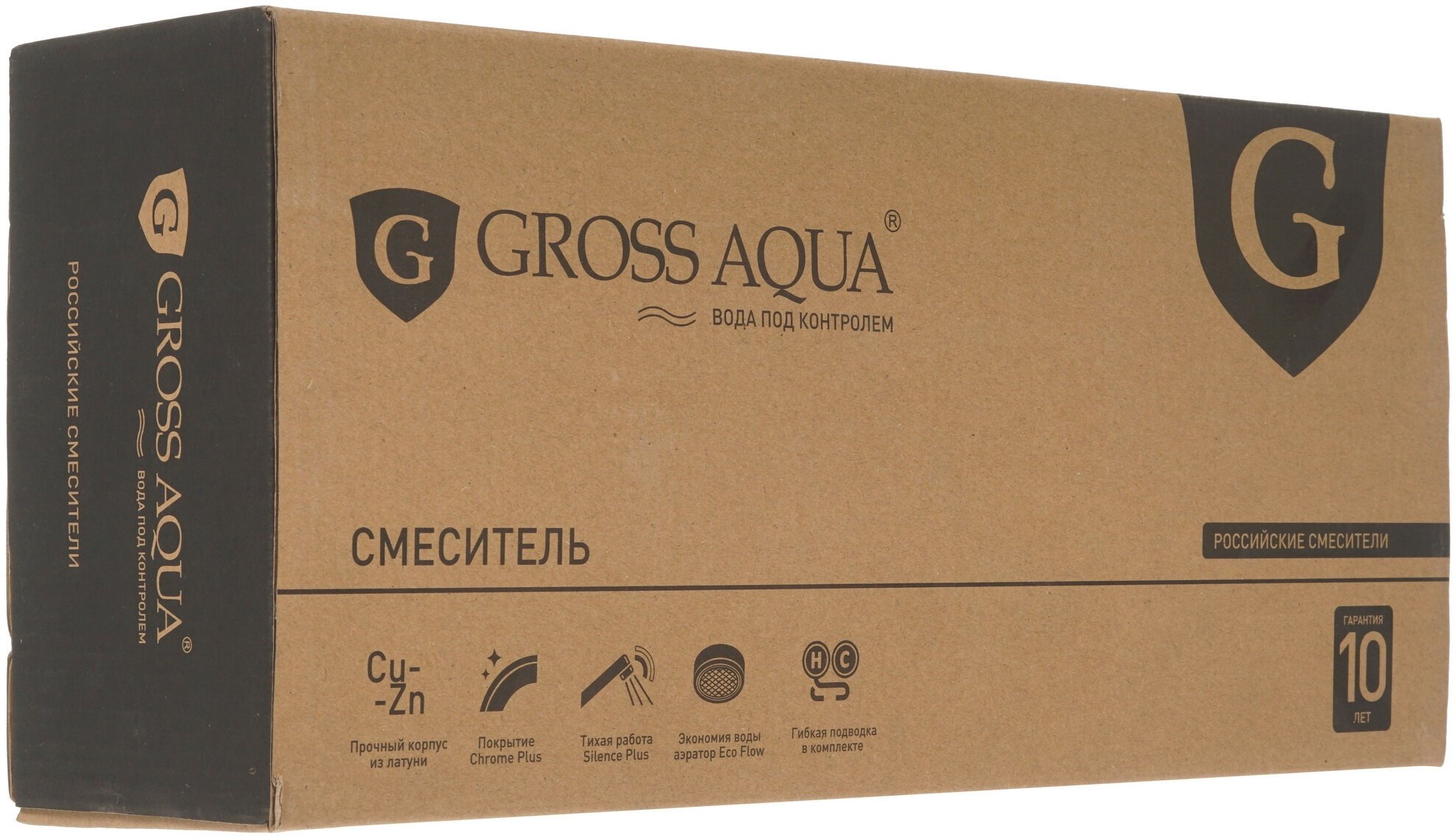 Смеситель для ванны и душа с длинным изливом, GROSS AQUA Forma, латунь, хром, 7016084С-35L(F). - фотография № 10