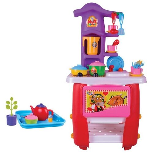 Zarrin Toys Кухня игровая Hut Kitchen, с набором, 45 предметов, цвет красно-фиолетовый игровая кухня modern kitchen 38 предметов бежевый