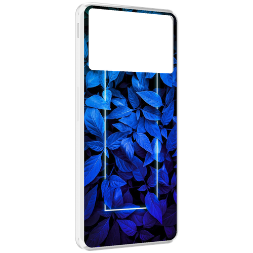 Чехол MyPads голубые цветочки неон для ZTE Nubia Z40S Pro задняя-панель-накладка-бампер