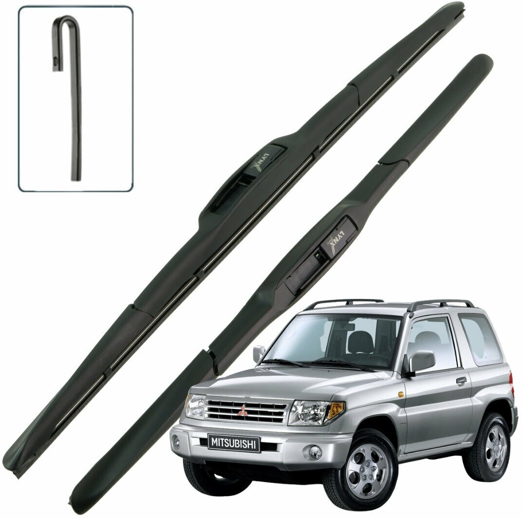 Дворники Mitsubishi Pajero Pinin H67W H77W Митсубиси Паджеро Пинин 3 дв 1999 2000 2001 2002 2003 2004 2005 гибридные 480мм-480мм 2 шт