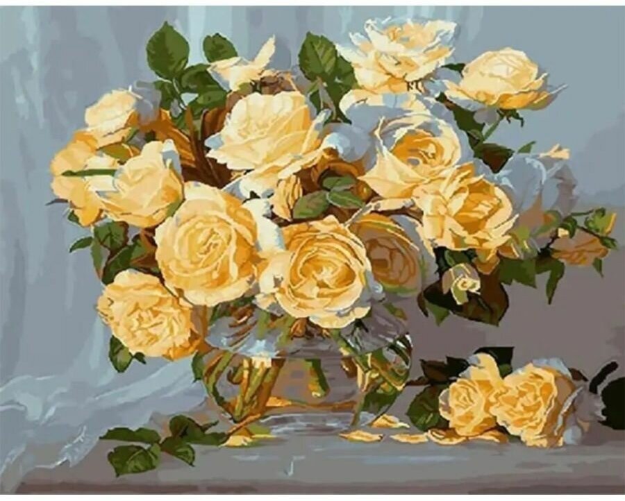Картина по номерам 000 Art Hobby Home Желтые розы 40х50