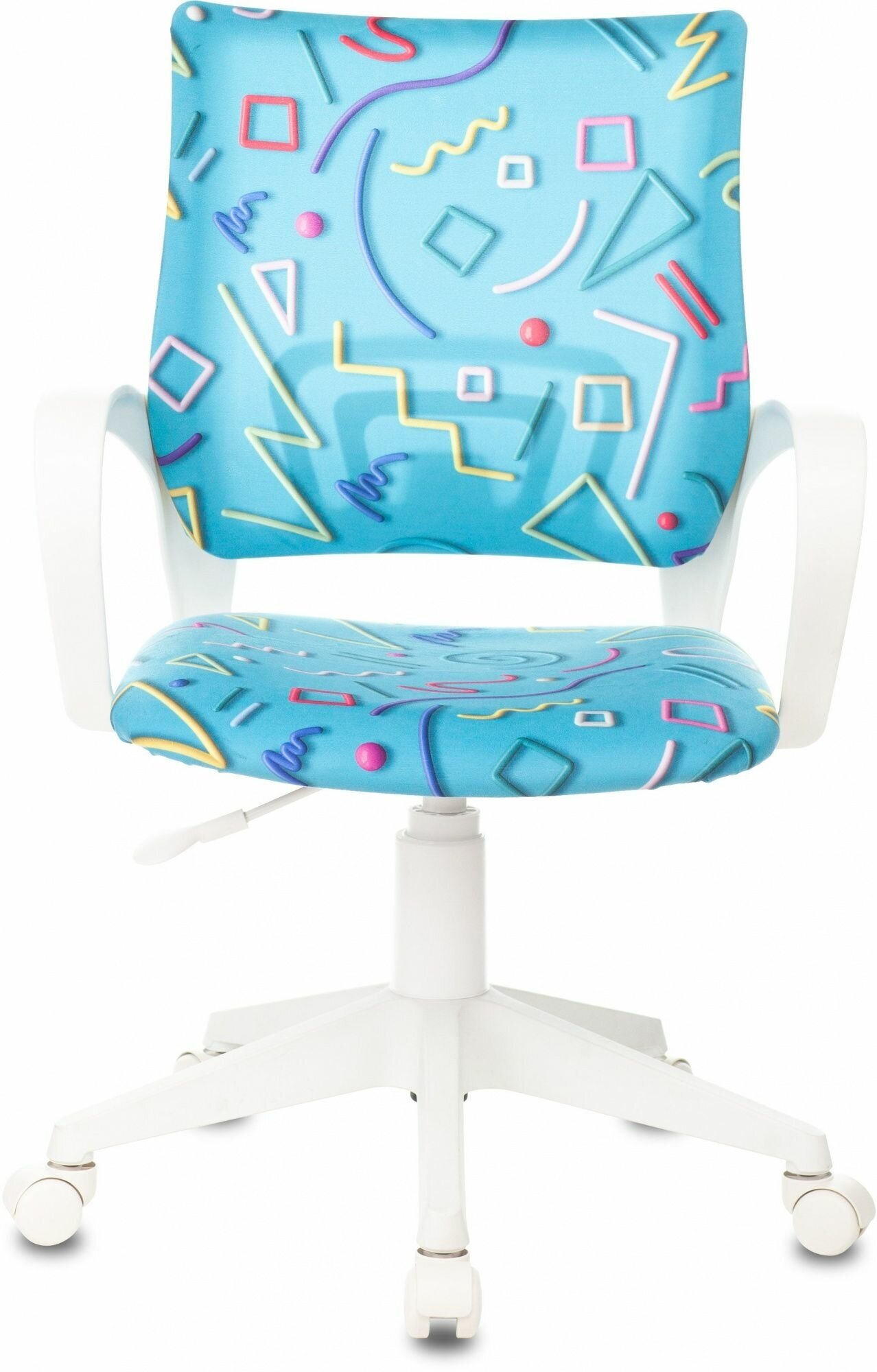 Кресло детское Бюрократ BUROKIDS 1 W голубой Sticks 06 крестов. пластик пластик белый - фотография № 2