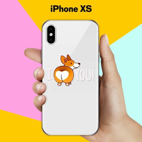 Силиконовый чехол Love Корги на Apple iPhone Xs силиконовый чехол такса love на apple iphone xs