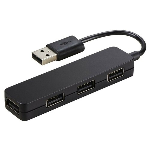 Разветвитель USB 2.0 Hama Slim 4порт. черный (00012324)