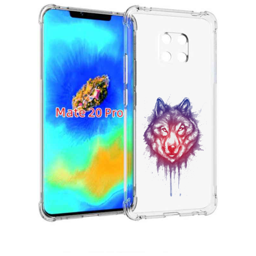 Чехол задняя панель накладка бампер MyPads пушистый волк для Huawei Mate 20 Pro/Mate 20 RS 6.39