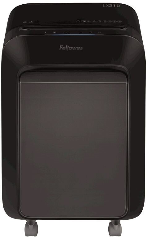 Шредер Fellowes PowerShred LX210 черный (секр. P-4) перекрестный 16лист. 23лтр. скрепки скобы пл. карты