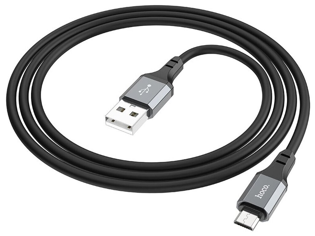 Data кабель USB HOCO X86 micro usb, 2,4A, 1 метр, черный