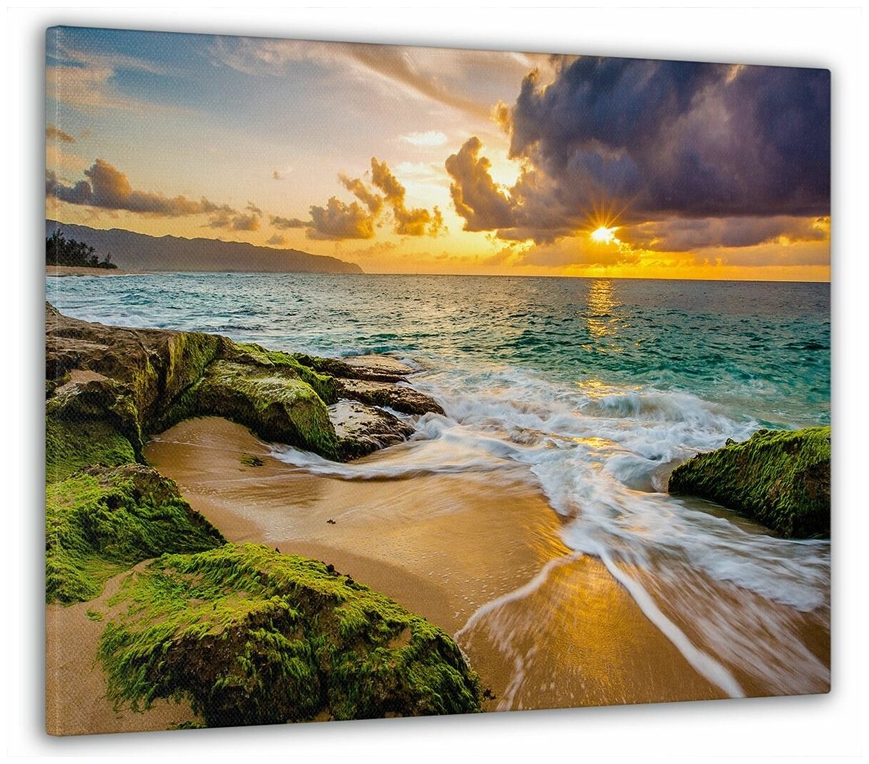 Картина на стену, для интерьера "Берег, море, закат" 50x70 см