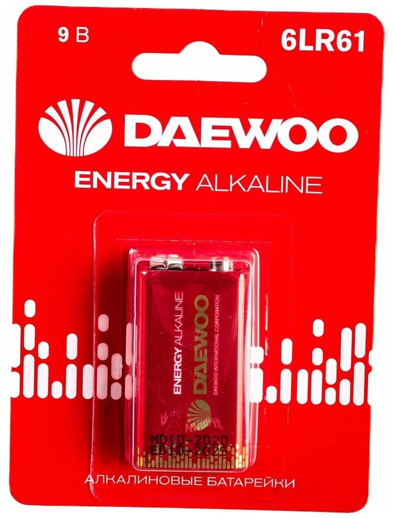 Батарейка Daewoo Крона 6LR61 BL1 Alkaline 9V