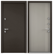 Дверь входная для дома Torex Village advanced 950х2050 правый, тепло-шумоизоляция, антикоррозийная защита, замки 4го и 3го класса, коричневый/бежевый