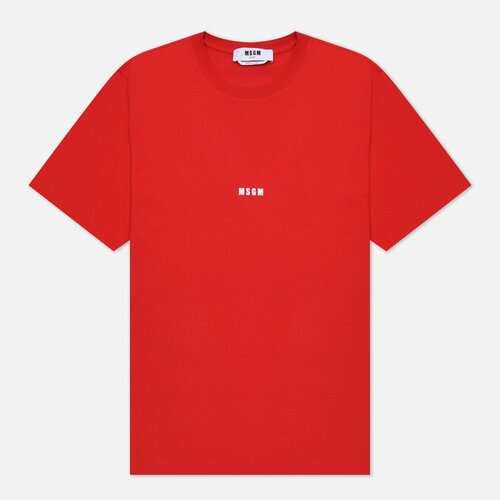 Мужская футболка MSGM Micrologo Basic Crew Neck красный, Размер XL