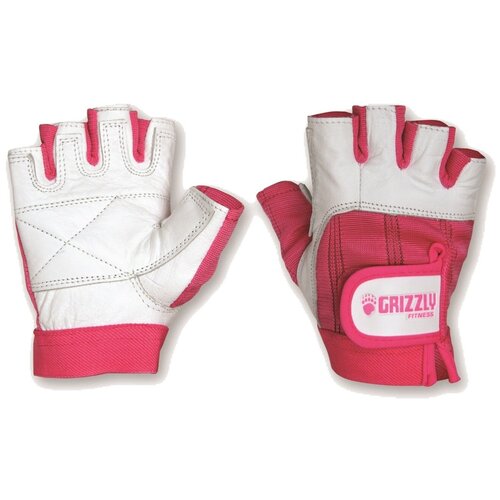 Перчатки для фитнеса женские GRIZZLY Fitness Training Gloves размер XS, кожа, бело-розовый перчатки для фитнеса fitness gloves light l black mad wave