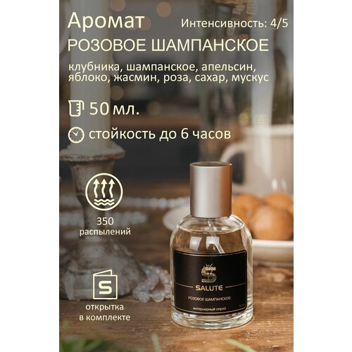 Интерьерный парфюм спрей для дома SALUTE / салют - розовое шампанское, 50 мл