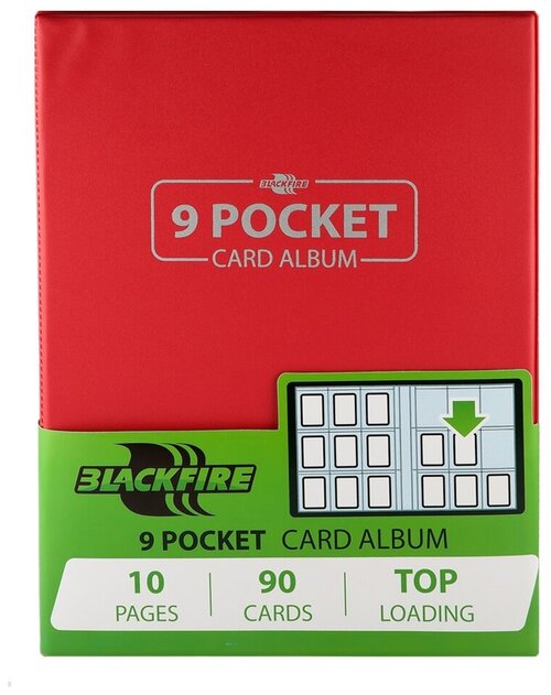 Альбом Blackfire 3х3 кармашка (Красный) - для карт K-Pop, MTG, Pokemon