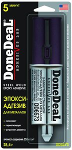 Фото Клей эпоксидный DoneDeal 5-минутный эпокси-адгезив для металлов (стальной) DD6573