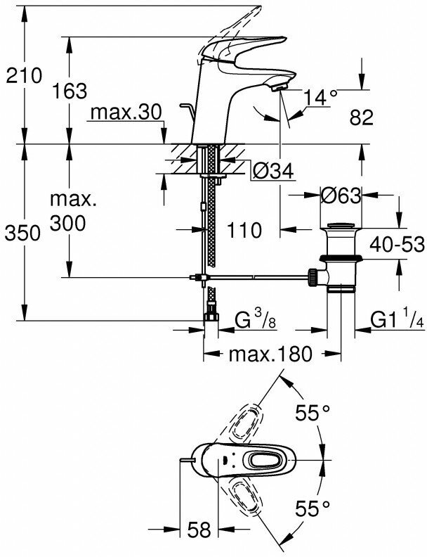 Смеситель для раковины Grohe Eurostyle 33558003