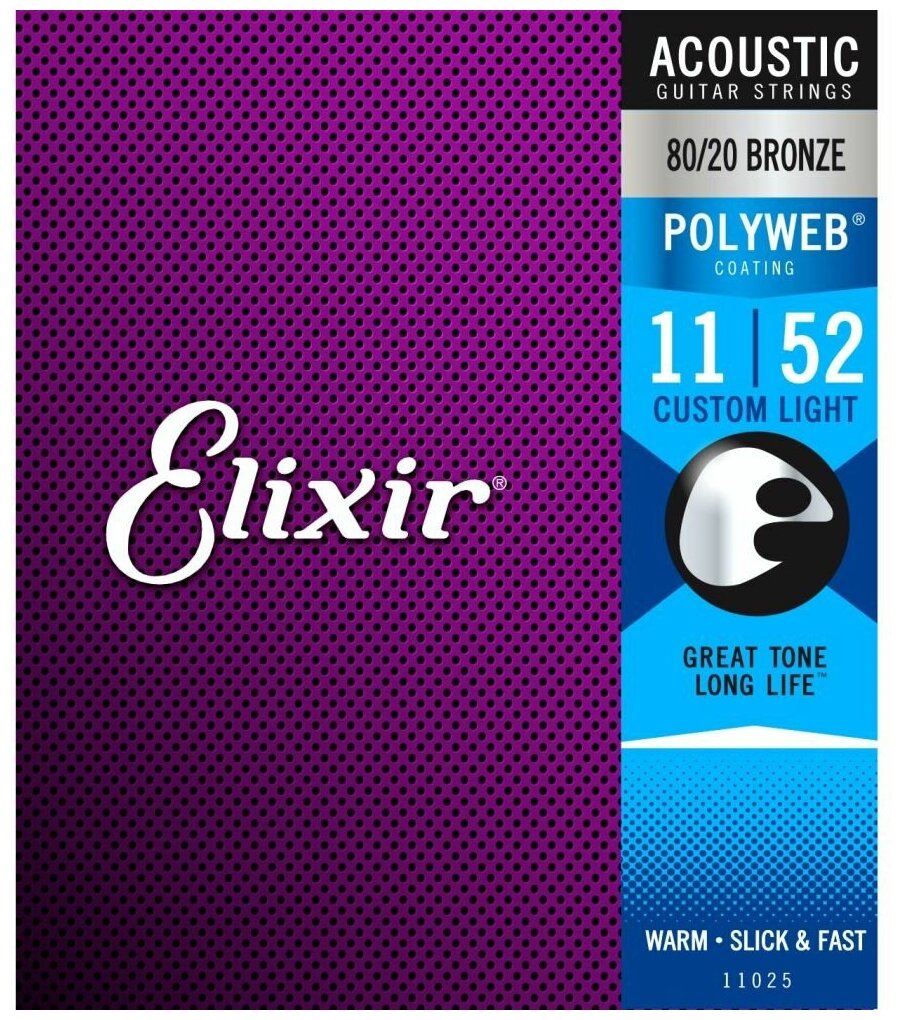 Elixir 11-52 Polyweb Custom Light Bronze 80/20 11025