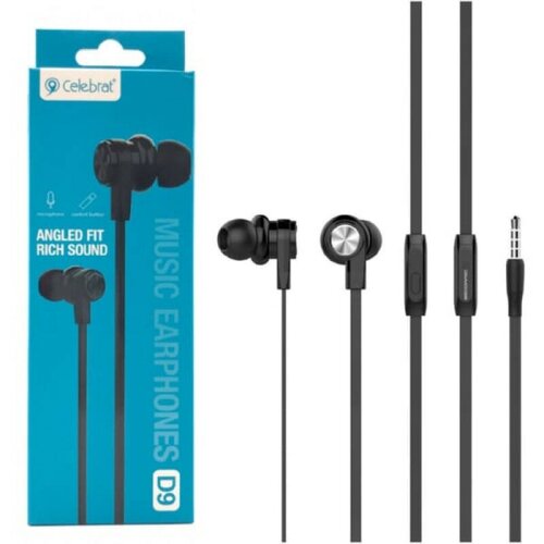 Наушники внутриканальные с микрофоном Celebrat D9 35mm Audio Pin 12m кабель черный 25000₽