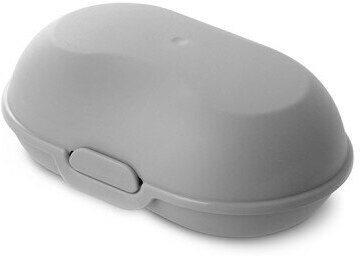 фото Мыльница дорожная пластмассовая "Аттенто" 11,3х6,8х4,4см, пыльно-серый (Россия) 1 шт. в заказе