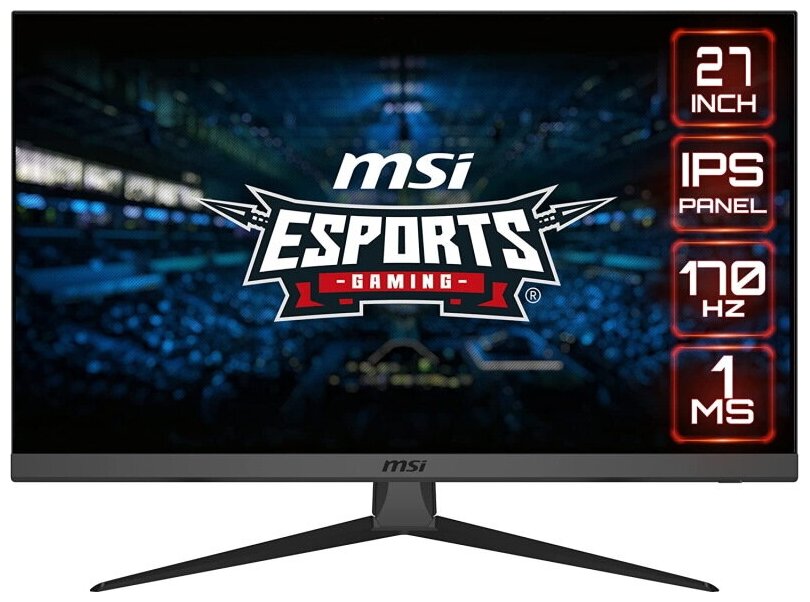 Монитор 27" MSI 9S6-3CB51T-058 1920x1080, 16:9, 1ms(MPRT), 170Hz, 1100:1, 100M:1, 250nit, 178/178, 2*HDMI, DP, Tilt, VESA - фото №1