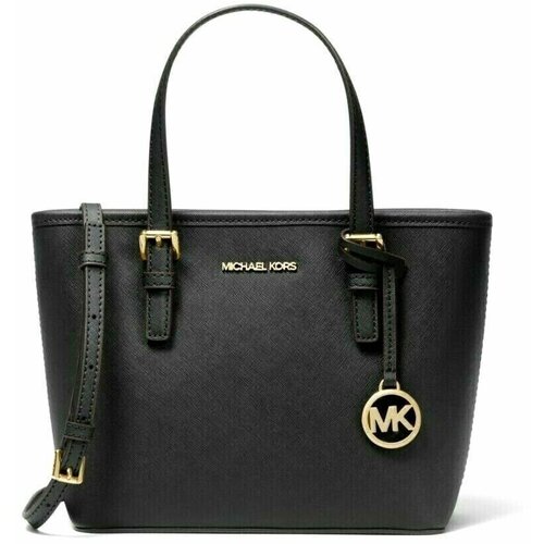 Сумка тоут MICHAEL KORS, фактура гладкая, черный