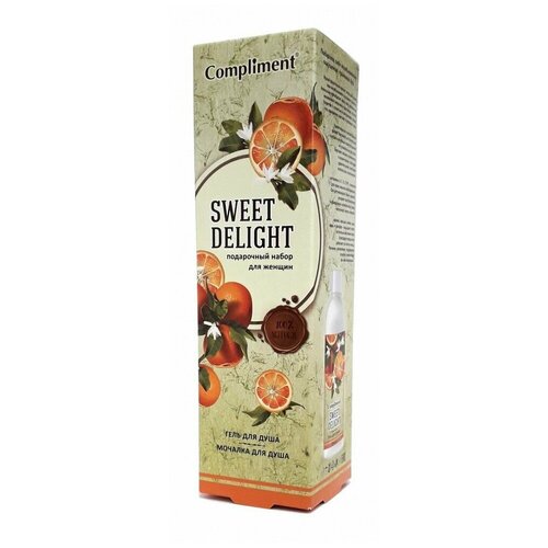 Подарочный набор Compliment sweet delight №1360 (гель д/душа 250мл + мочалка)