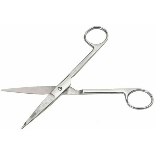 Ножницы медицинские остроконечные, прямые, 100 мм, хирургическая нержавеющая сталь.