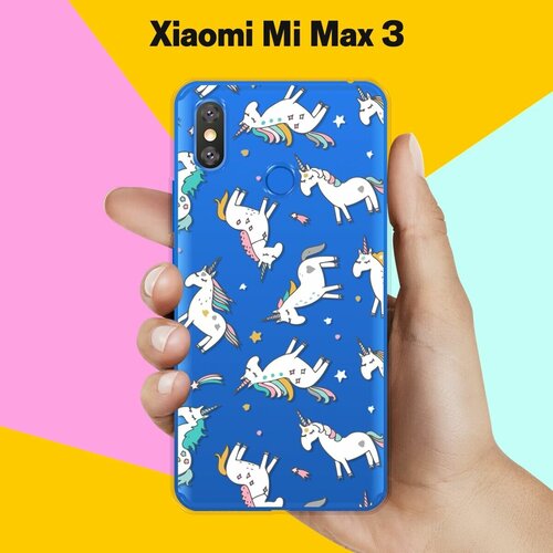 Силиконовый чехол на Xiaomi Mi Max 3 Единороги / для Сяоми Ми Макс 3 силиконовый чехол на xiaomi mi max 3 сяоми ми макс 3 морозная лавина серая