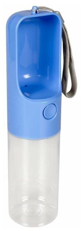 Бутылка для собак дорожная с кнопкой, DUVO+ синяя, 450мл (Бельгия) - фотография № 6