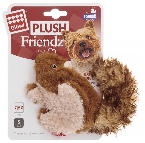 75308 Игрушка для собак Белка с пищалкой 16см, серия PLUSH FRIENDZ - фотография № 14