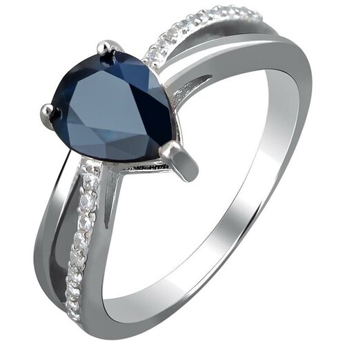 фото Эстет кольцо с сапфиром и фианитами из серебра с27к5500755sp, размер 16