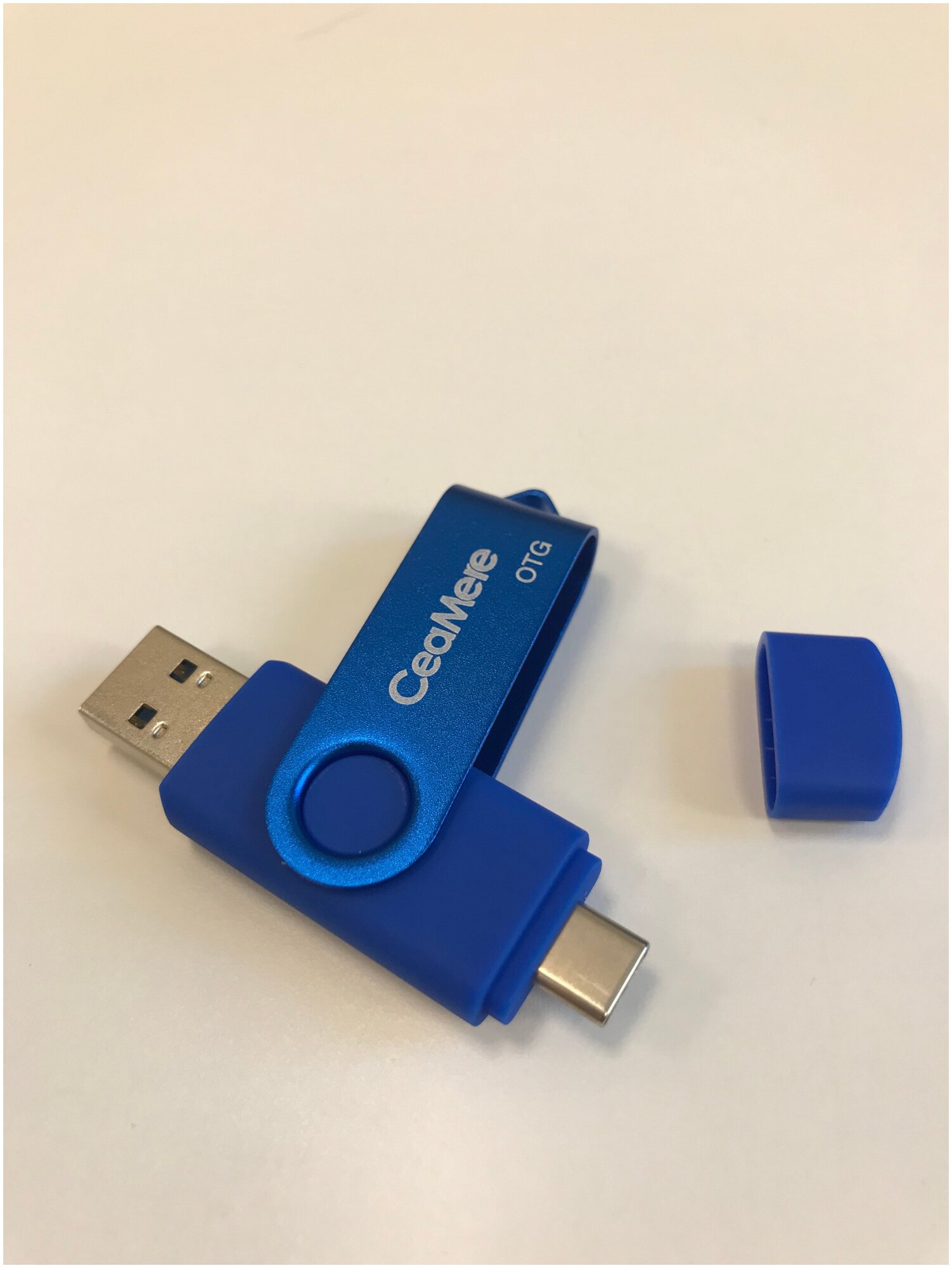 Type-C и USB 3.0 Флешка для смартфонов 128 Гб, OTG поворотная