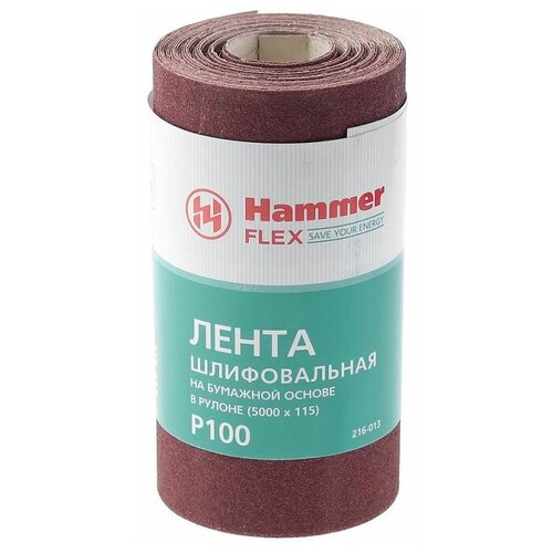 Лента шлифовальная Hammer Flex 216-013, Р100, 11,5 см х 5 м