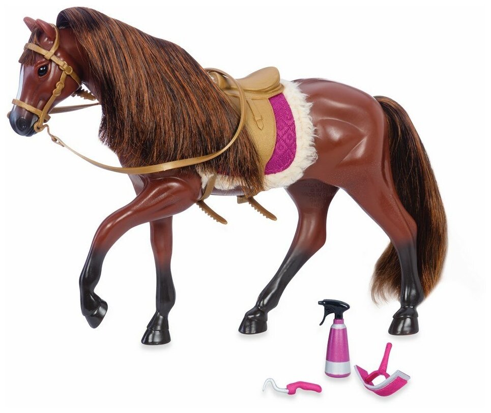 Лошадь Lori породы Американский Квотерхорс с аксессуарами; бурая