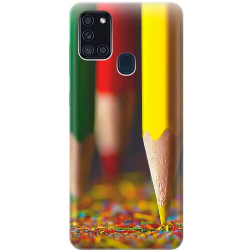 фото Ультратонкий силиконовый чехол-накладка для samsung galaxy a21s с принтом "желтый карандаш" gosso