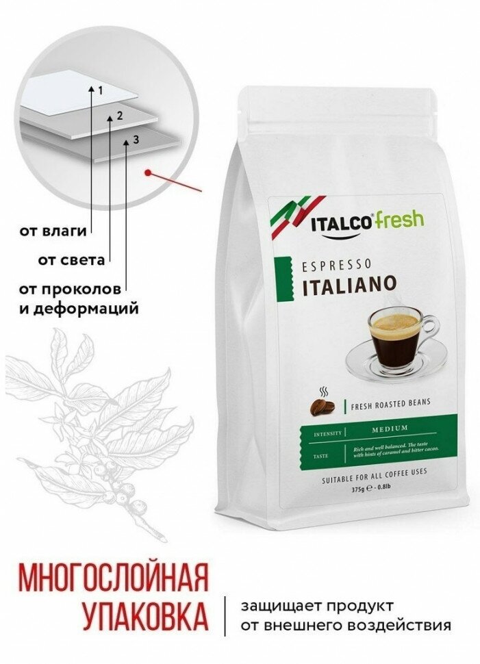 Кофе в зернах Italco Espresso 375г - фото №3